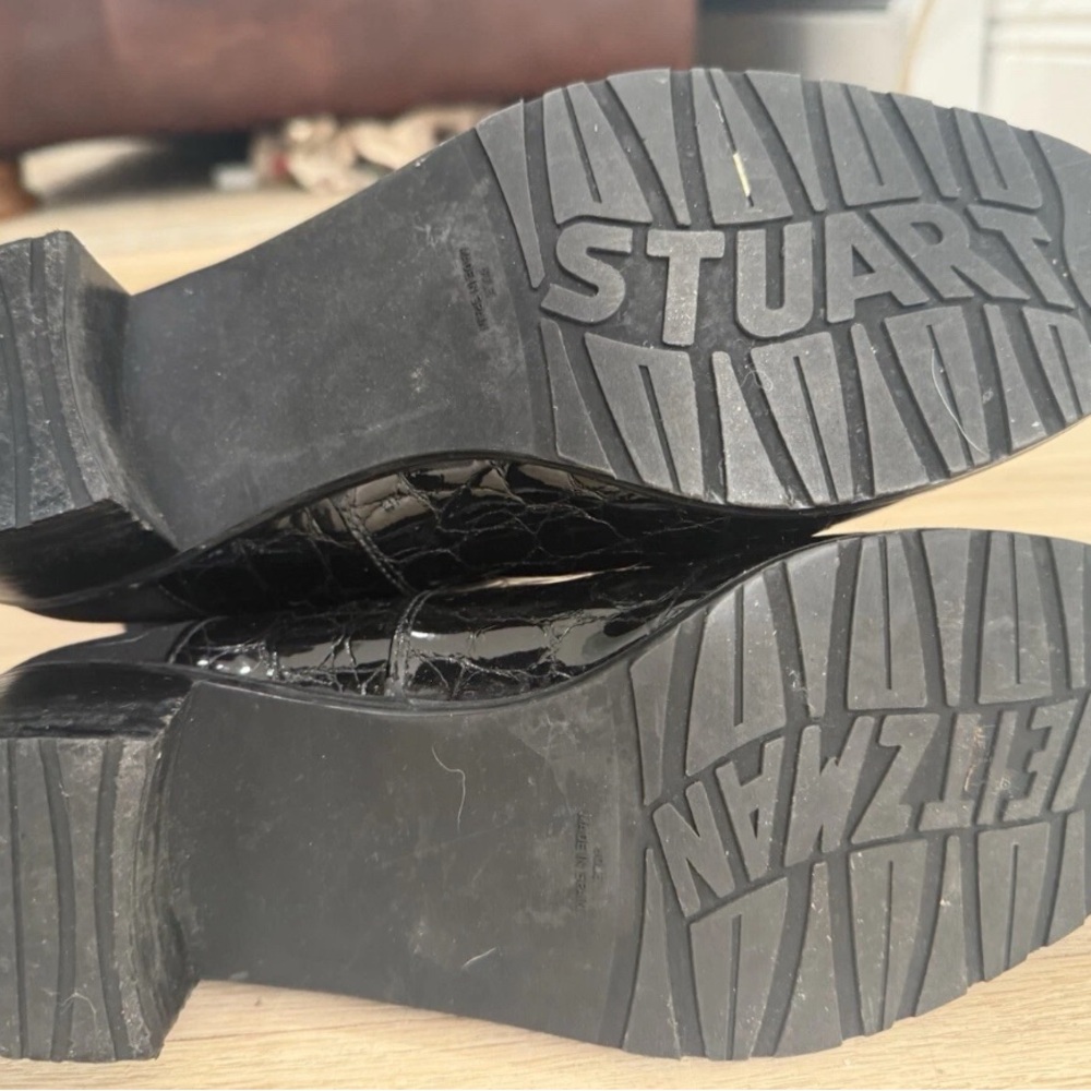 Stuart Weitzman Black Croc-Pattern Over The Knee … - image 2